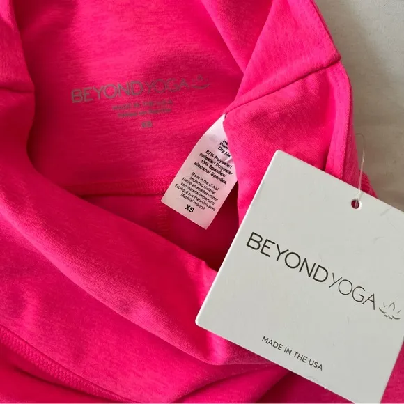 [beyond yoga] at your leisure space dye crossover high waist bike shorts pink XS