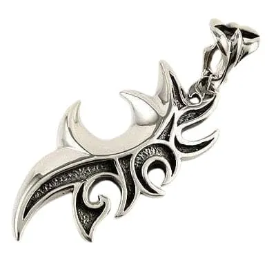 Blade Tribal Sterling Silver Biker Pendant
