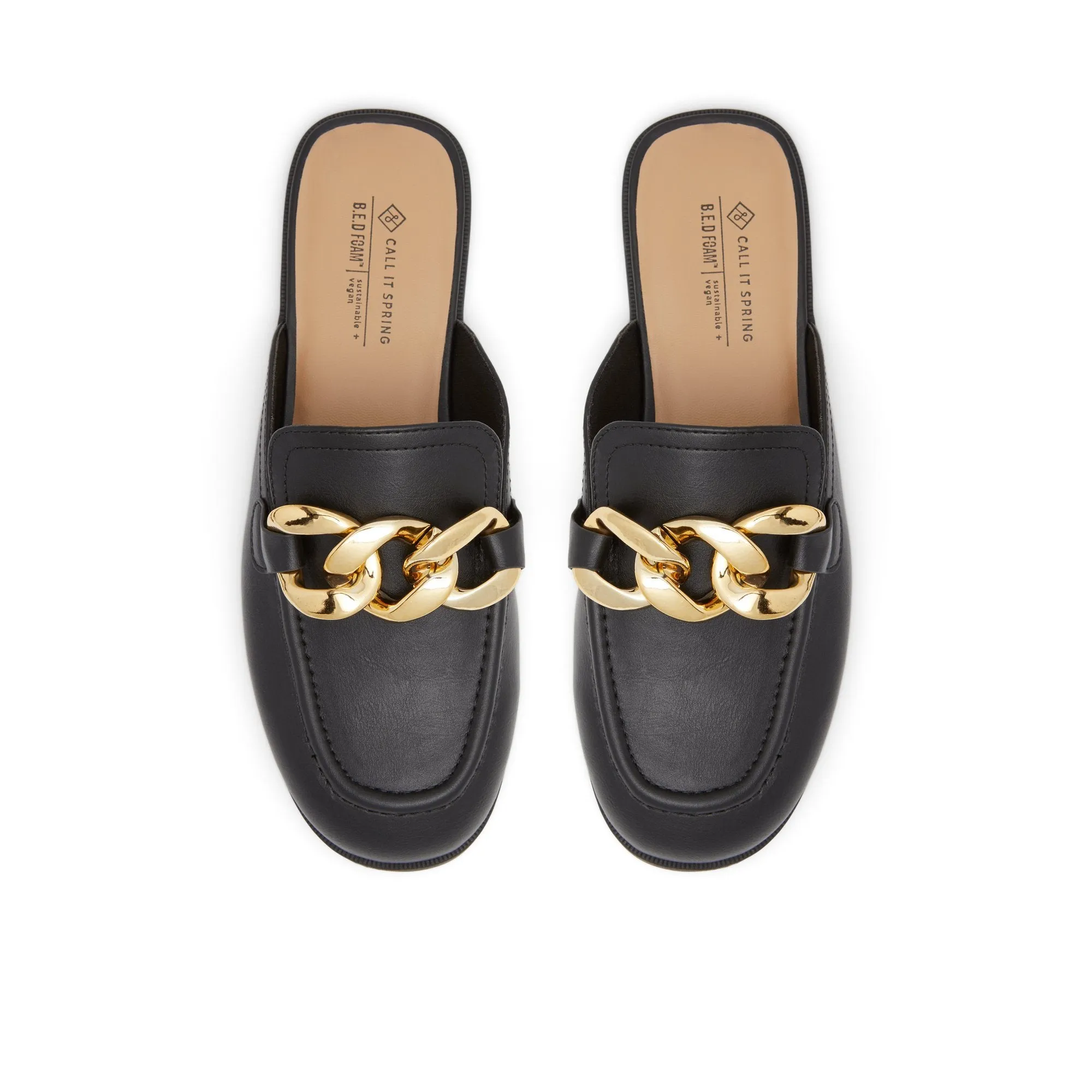 Chloeyy Chain Detail Mule Loafer - Black