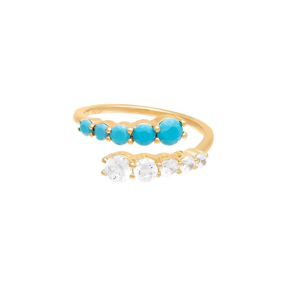 Colored Graduated CZ Wrap Ring