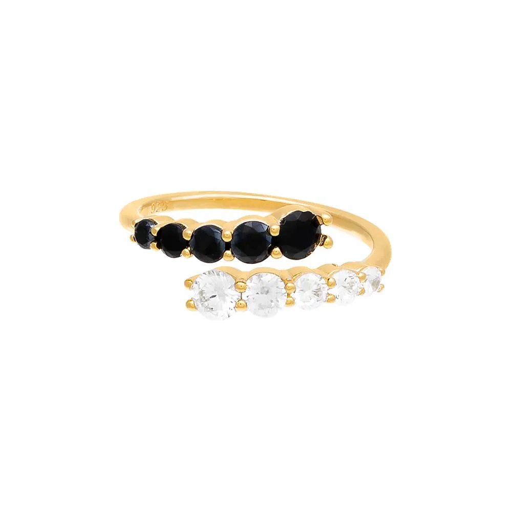 Colored Graduated CZ Wrap Ring