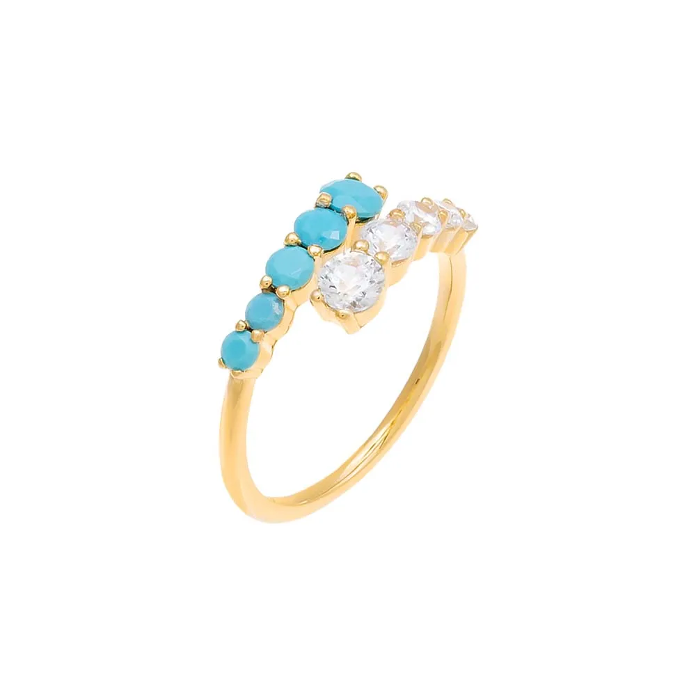 Colored Graduated CZ Wrap Ring