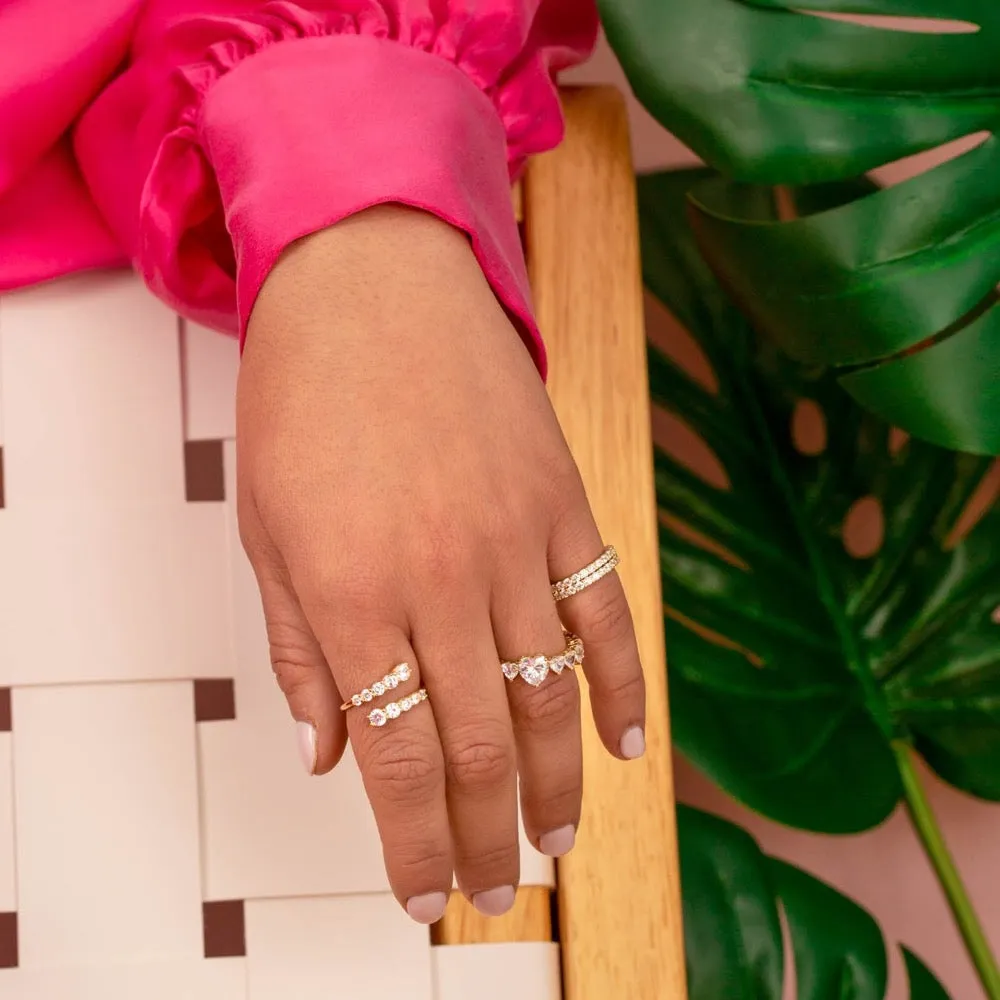 Colored Graduated CZ Wrap Ring
