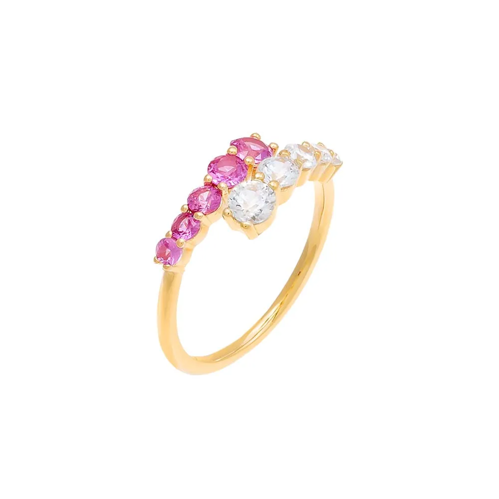 Colored Graduated CZ Wrap Ring