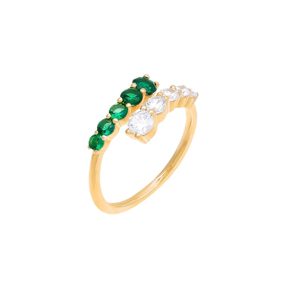 Colored Graduated CZ Wrap Ring