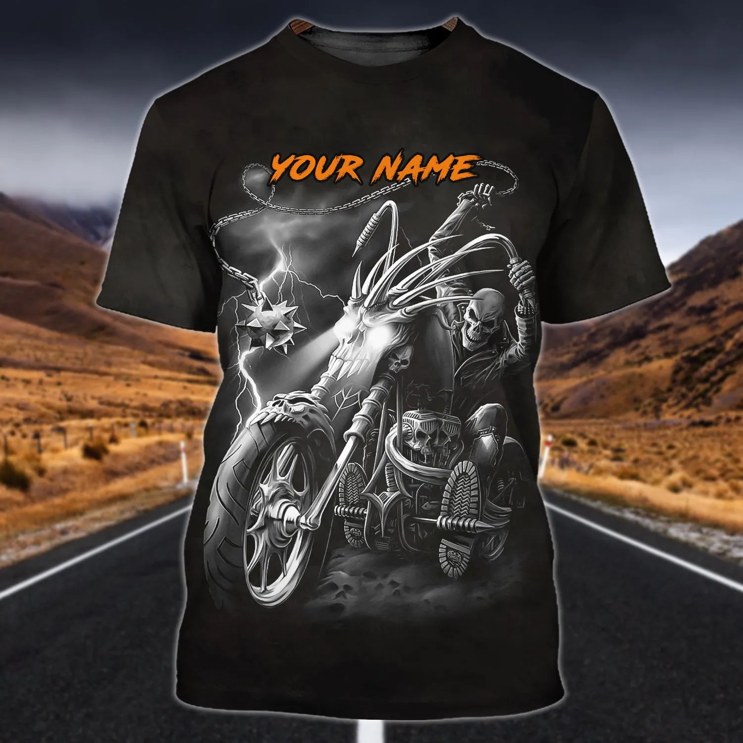 Custom Name-Tshirt-Biker-I can't go hell-HTV