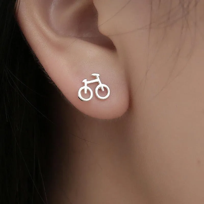 Cycolinks 925 Sterling Silver Bicycle Stud Earrings BOGOF