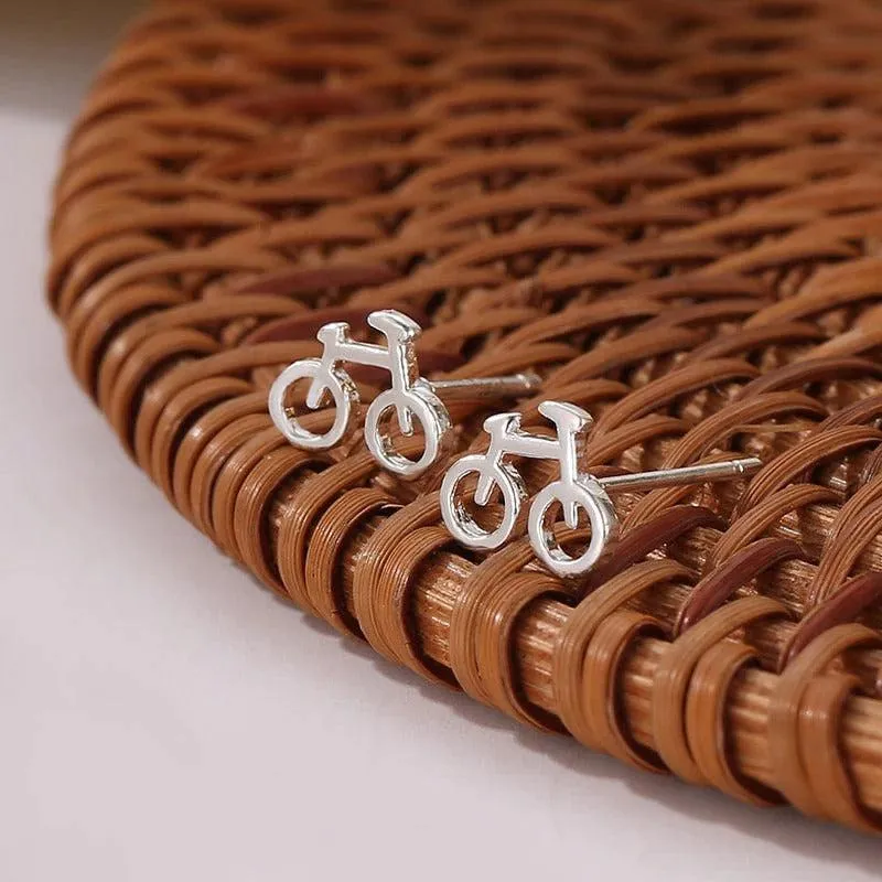 Cycolinks 925 Sterling Silver Bicycle Stud Earrings BOGOF