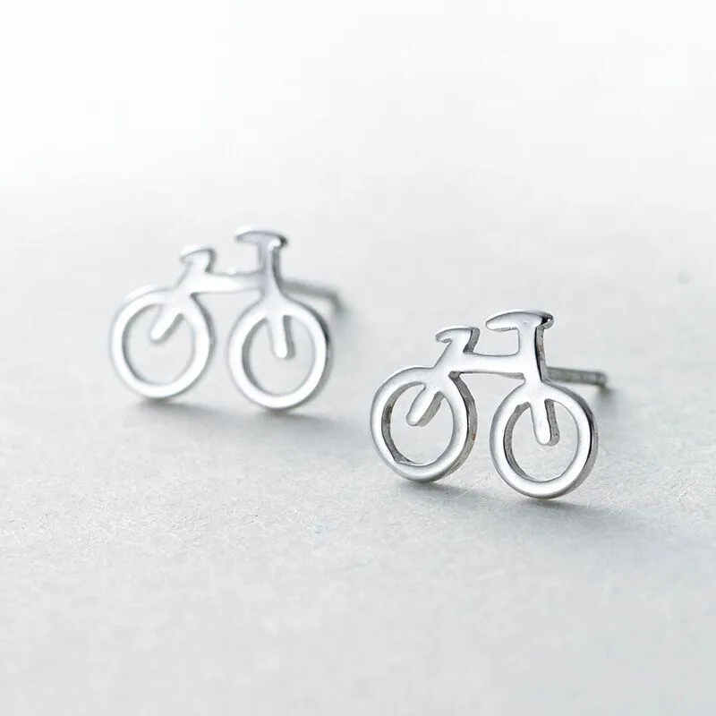 Cycolinks 925 Sterling Silver Bicycle Stud Earrings BOGOF