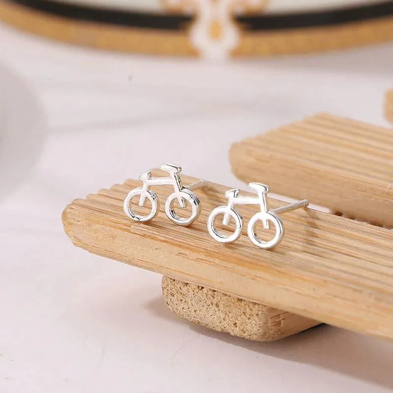 Cycolinks 925 Sterling Silver Bicycle Stud Earrings BOGOF