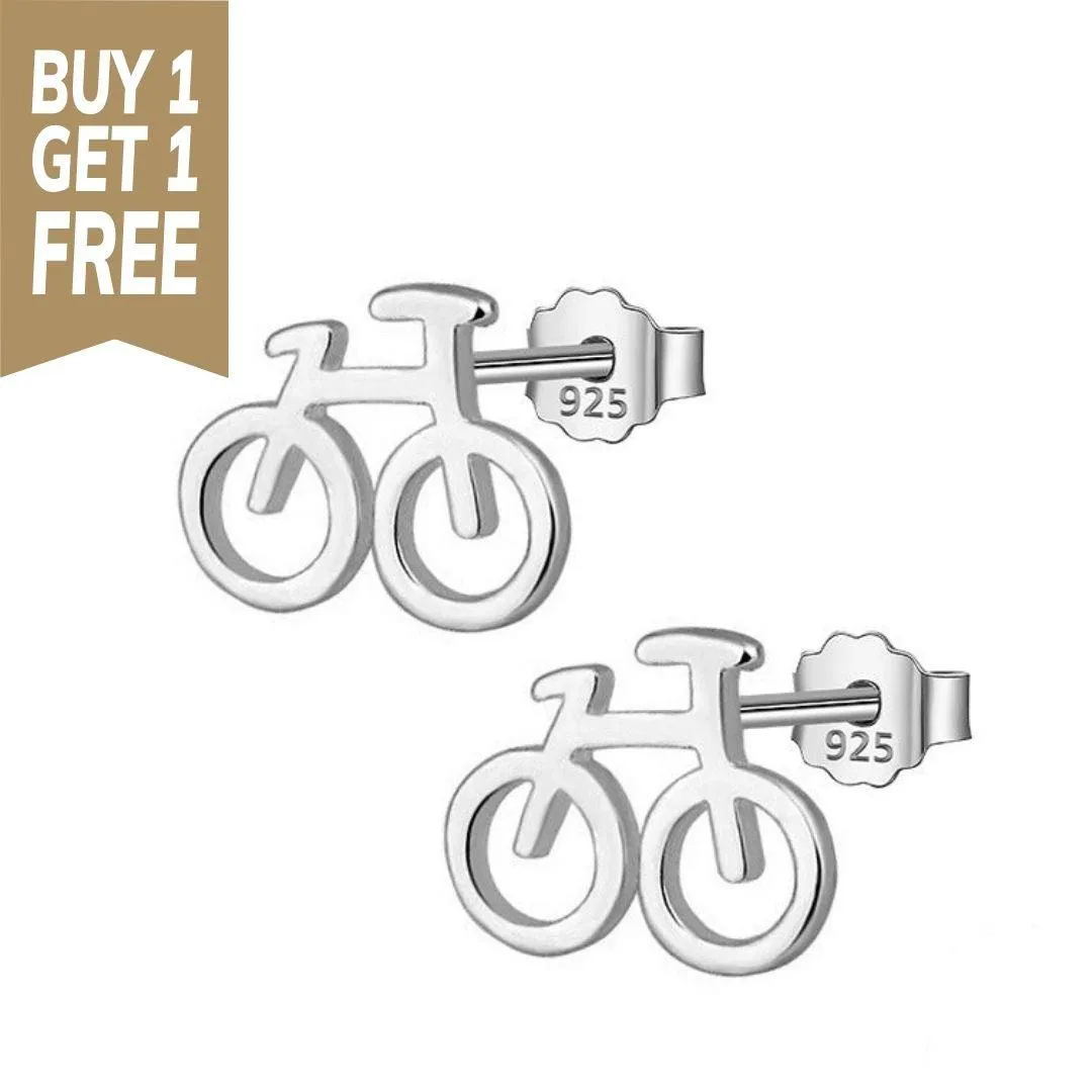 Cycolinks 925 Sterling Silver Bicycle Stud Earrings BOGOF