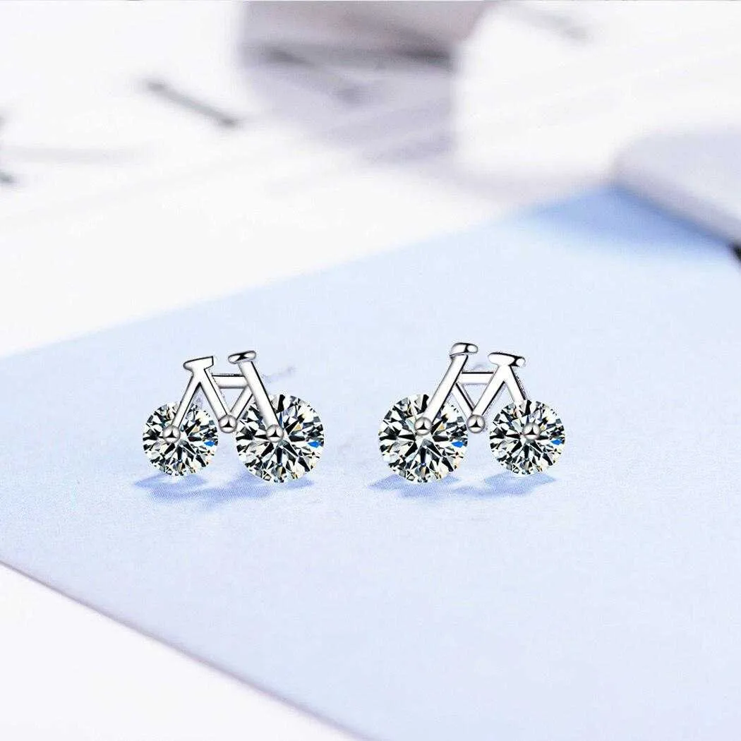 Cycolinks Cubic Zircon Bicycle Earrings