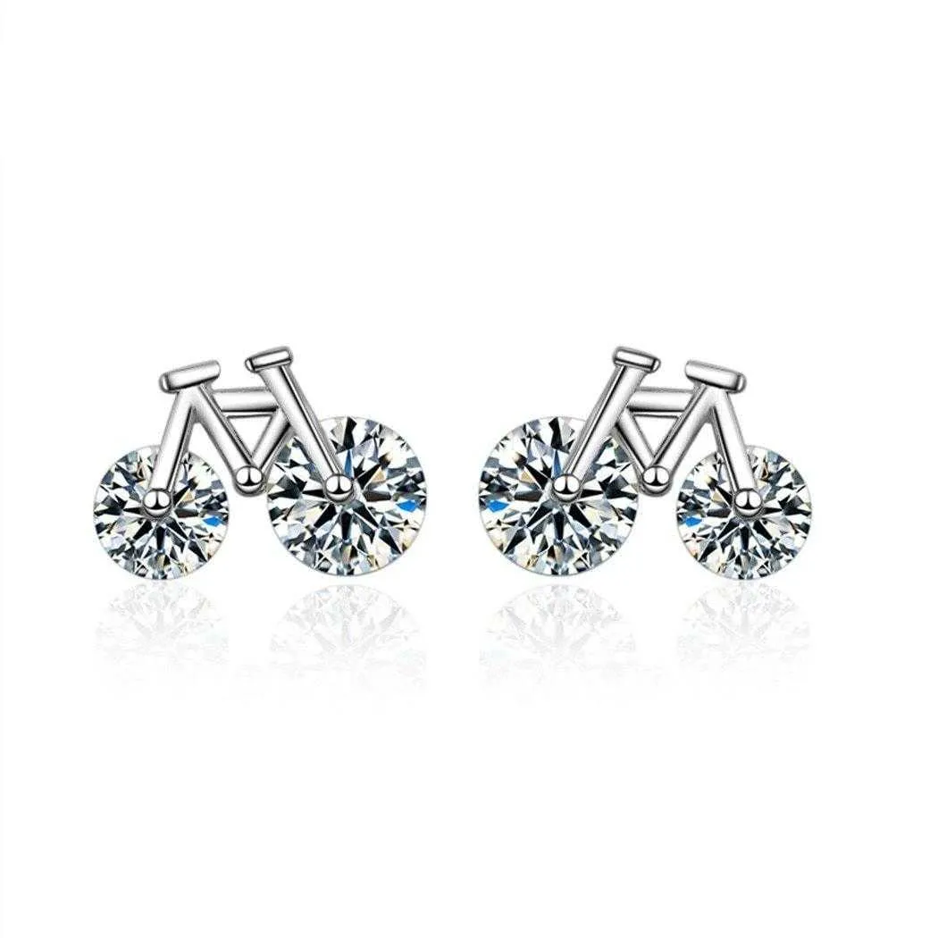 Cycolinks Cubic Zircon Bicycle Earrings