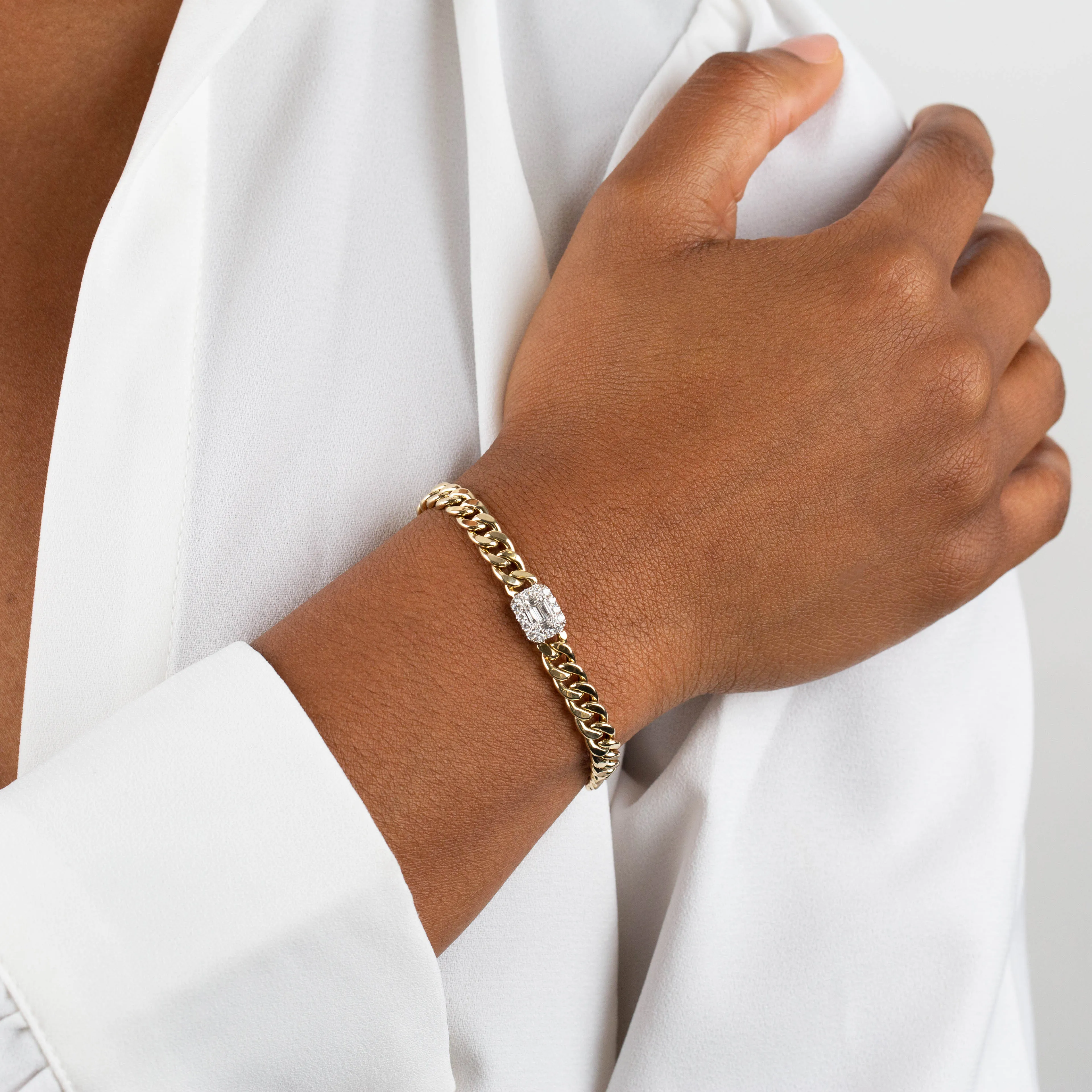 Diamond Illusion X Miami Cuban Link Bracelet 14K