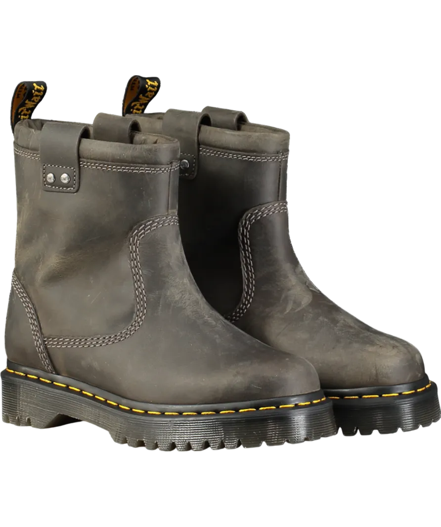 Dr Martens Brown Anistone Tall Leather Biker Boots UK 4 EU 37 👠