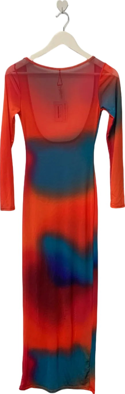 Fashion Nova Multicolour Tie-Dye Maxi Dress UK XS