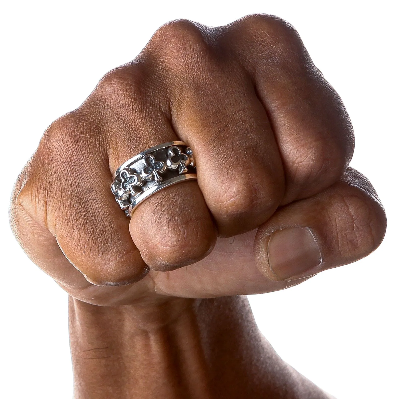 Gambling Club Sterling Silver Spinner Ring