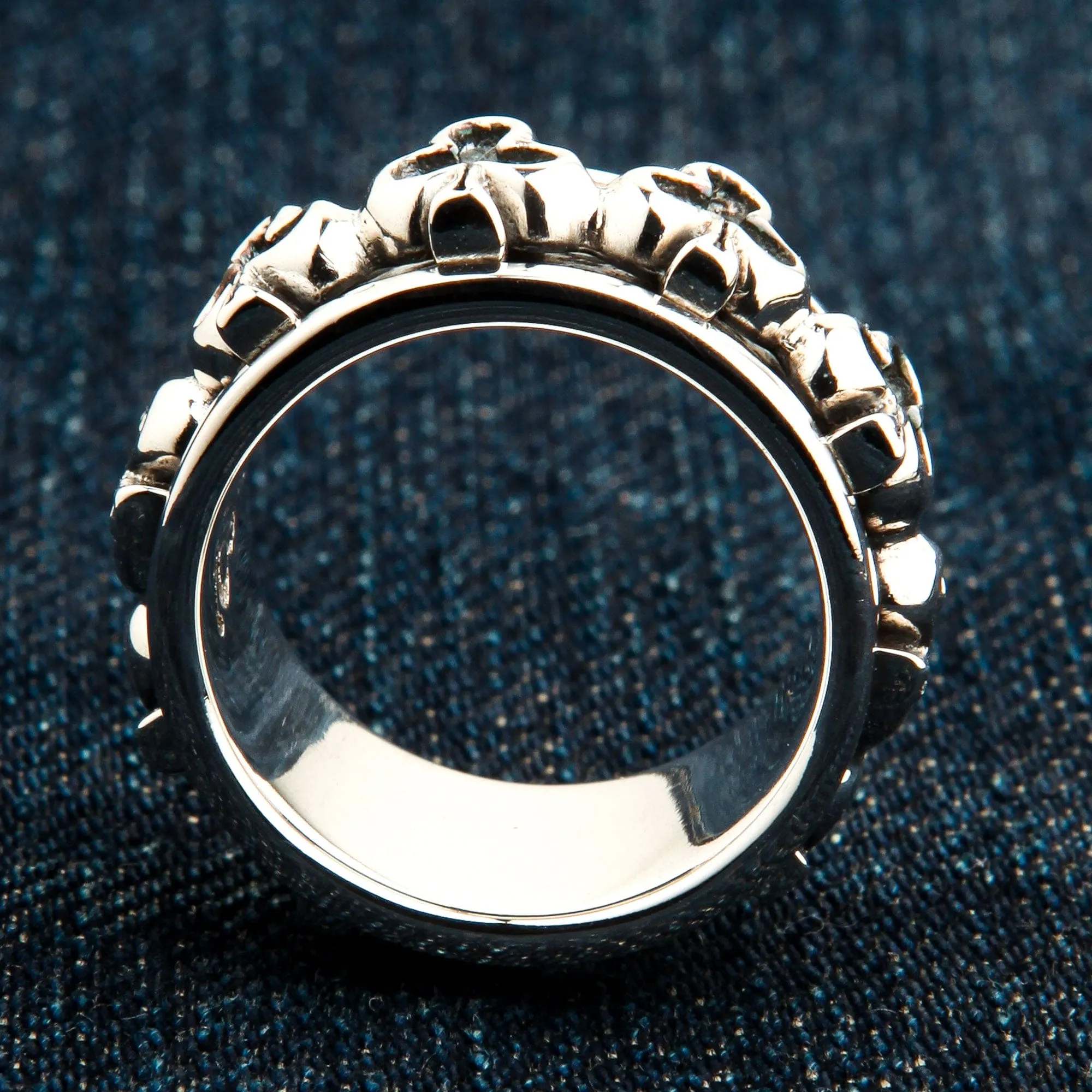 Gambling Club Sterling Silver Spinner Ring