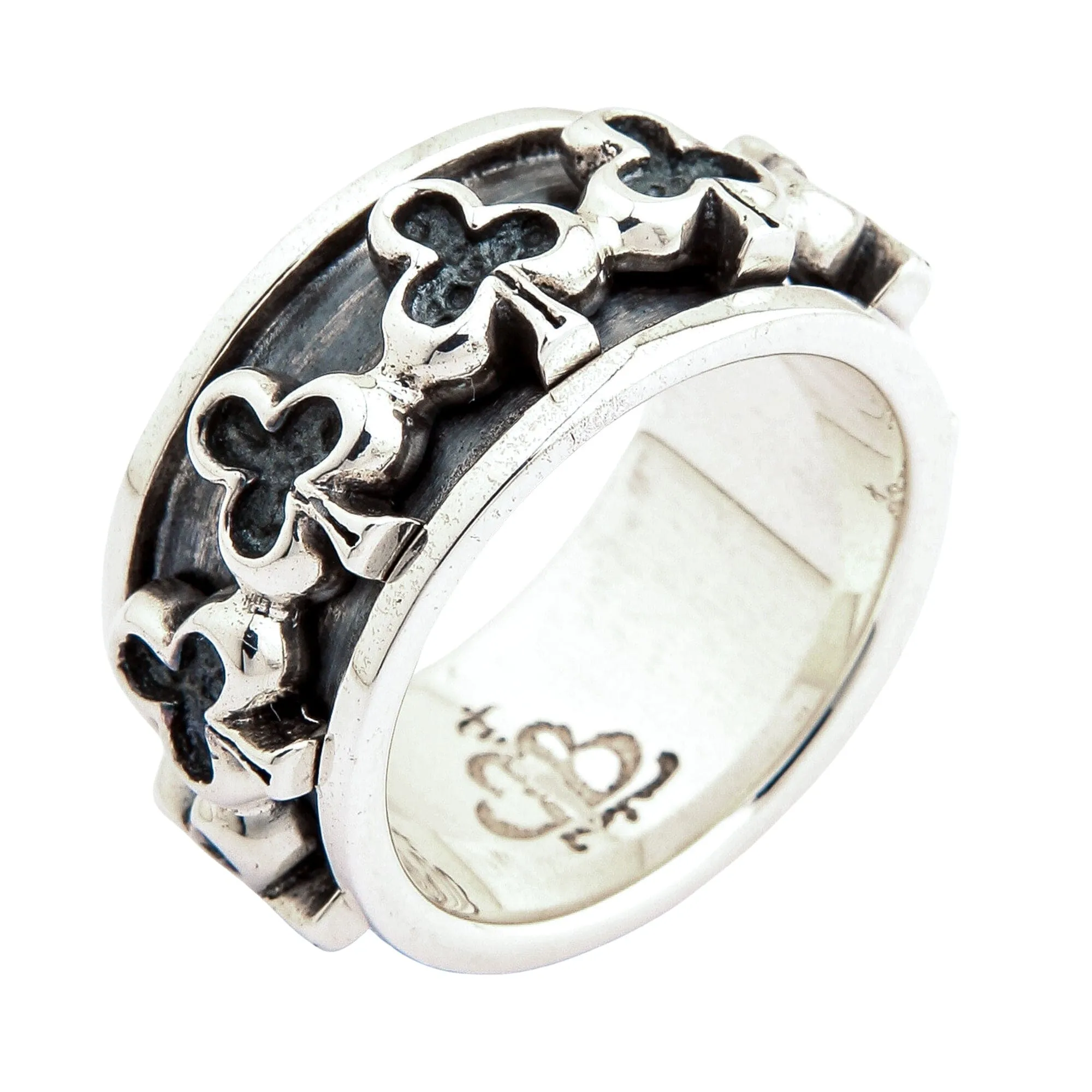 Gambling Club Sterling Silver Spinner Ring