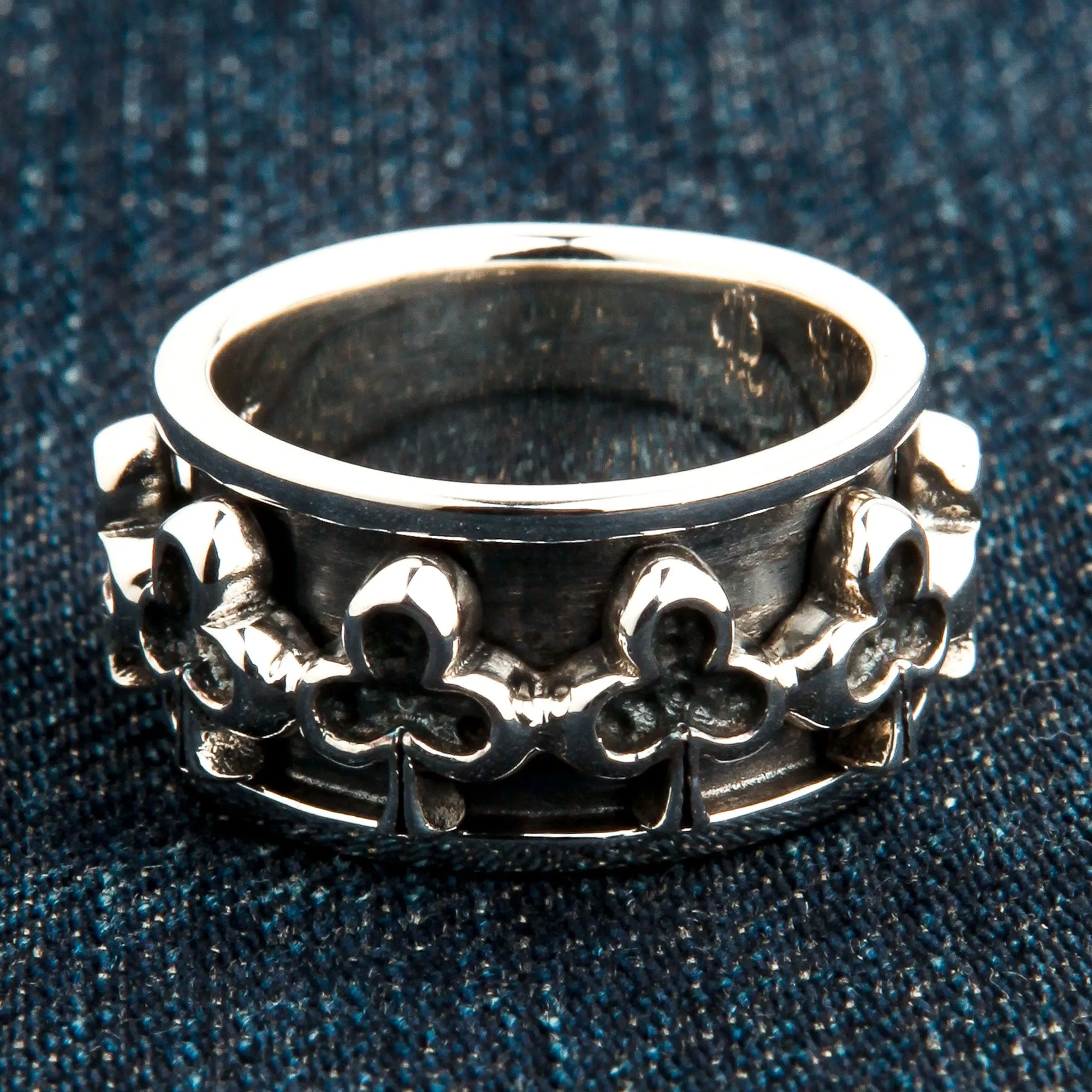 Gambling Club Sterling Silver Spinner Ring