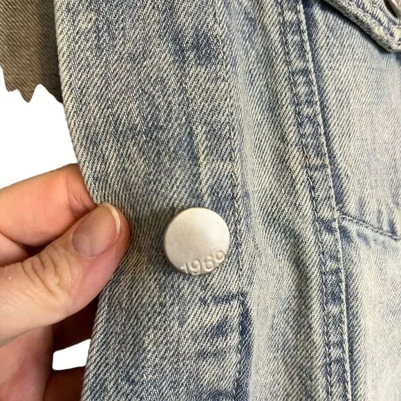 Gap Blue Denim Jacket Unisex Adults Small Cotton Button Basic Outerwear