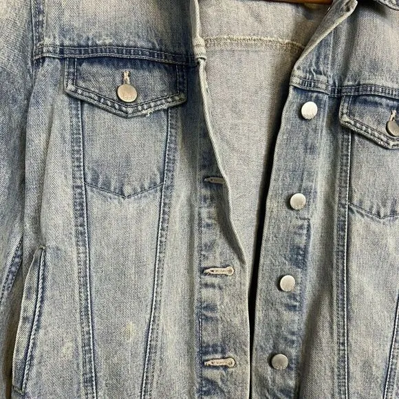 Gap Blue Denim Jacket Unisex Adults Small Cotton Button Basic Outerwear