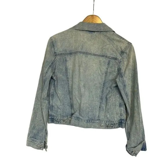 Gap Blue Denim Jacket Unisex Adults Small Cotton Button Basic Outerwear