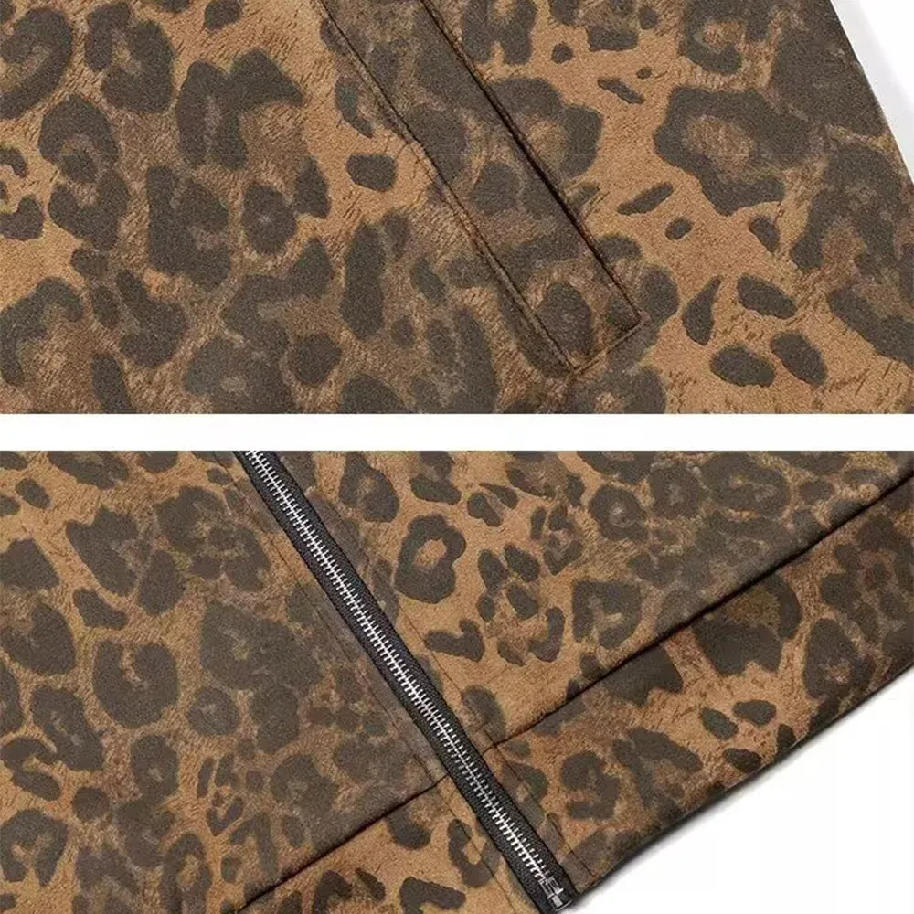 High Street Leopard Print Tracksuit - Brown