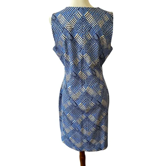 J MCLAUGHLIN DEVON DRESS M SHEATH PLAID SUMMER CASUAL OFFICE COASTAL TRAVEL