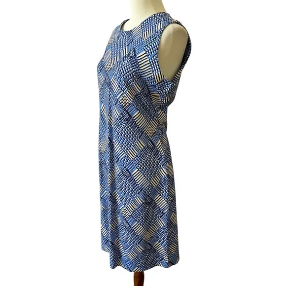J MCLAUGHLIN DEVON DRESS M SHEATH PLAID SUMMER CASUAL OFFICE COASTAL TRAVEL
