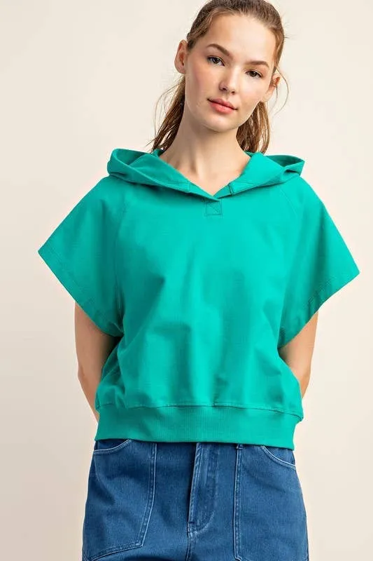 Kelly green Short Sleeve Hoodie