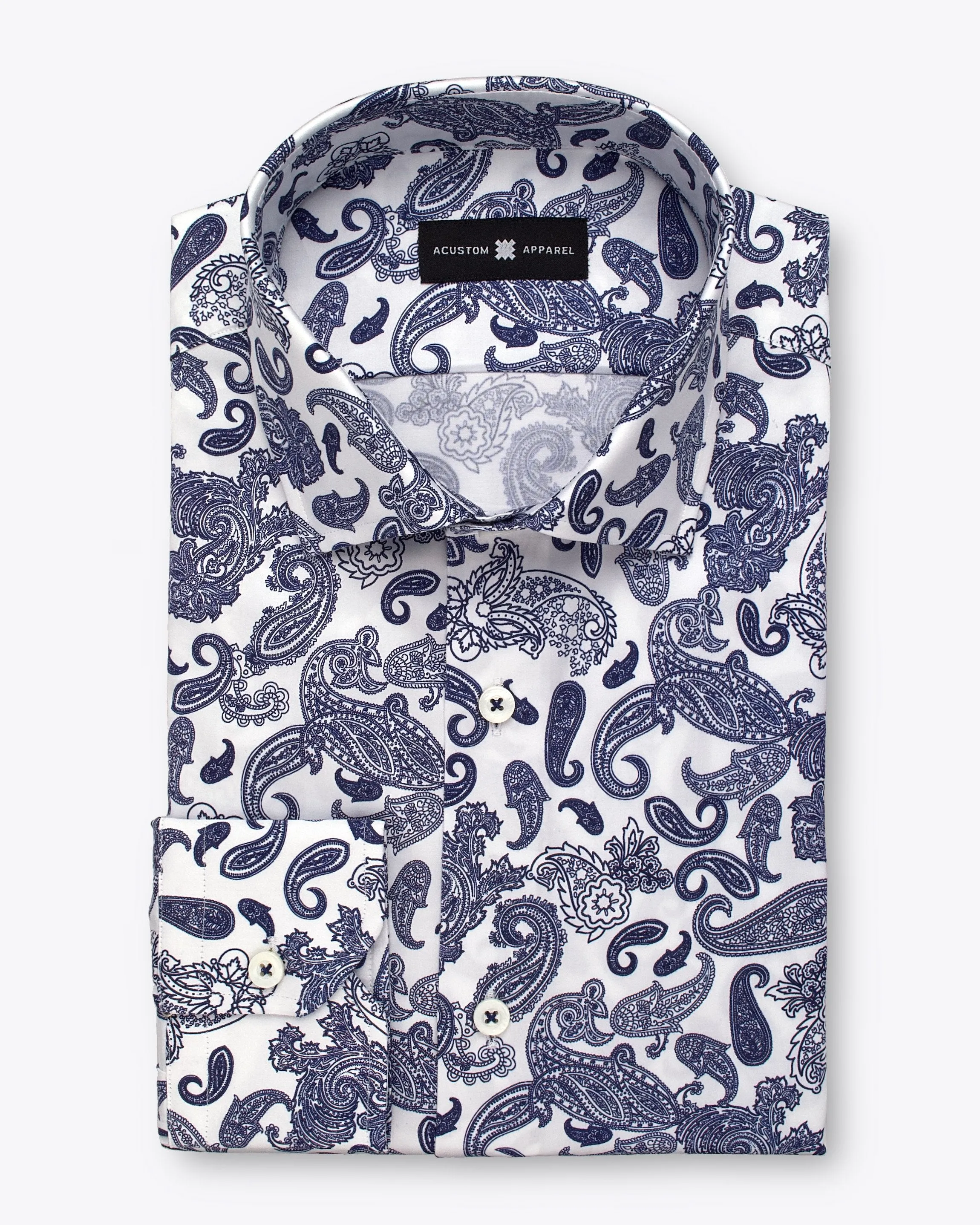 Large Navy Paisley Print