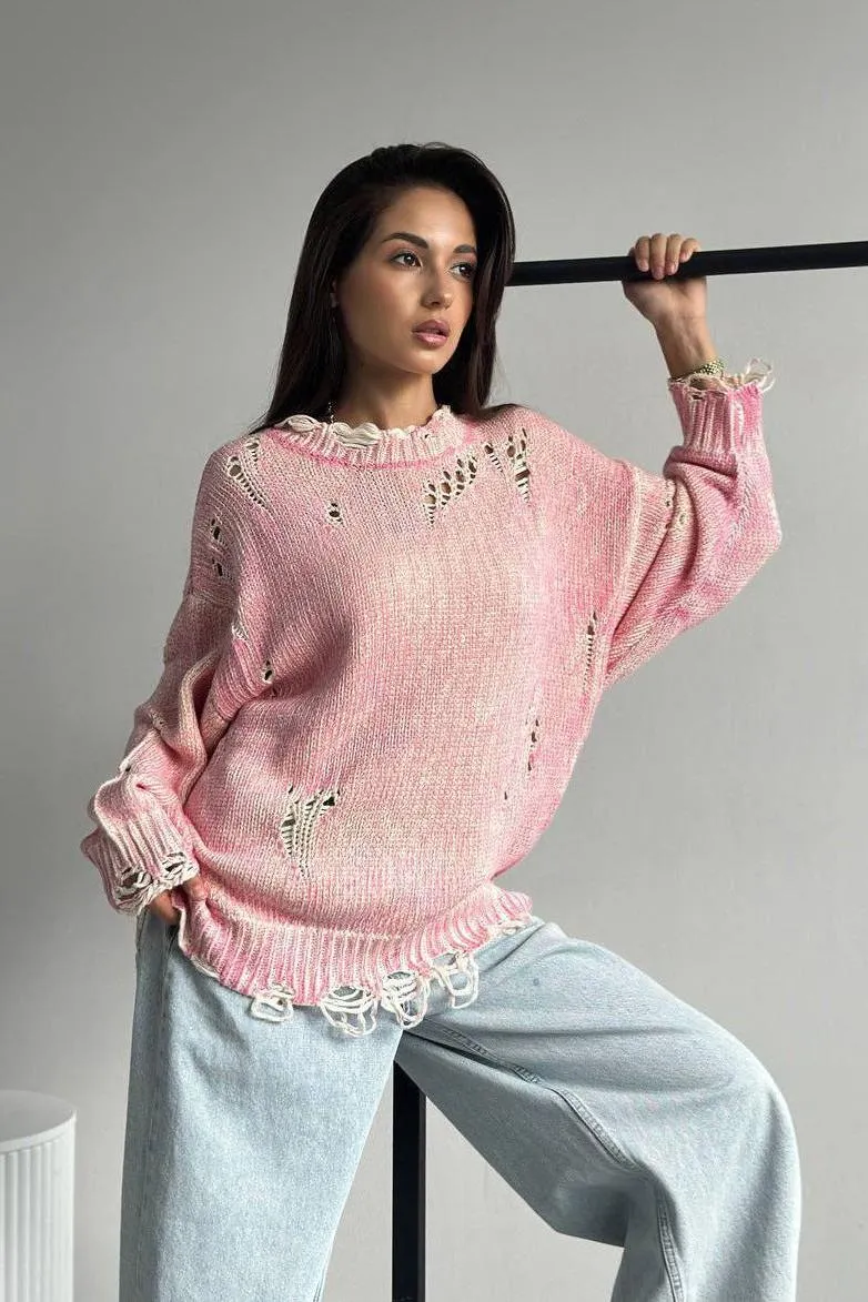 Loose Casual Hollow Knitted Sweater Outerwear