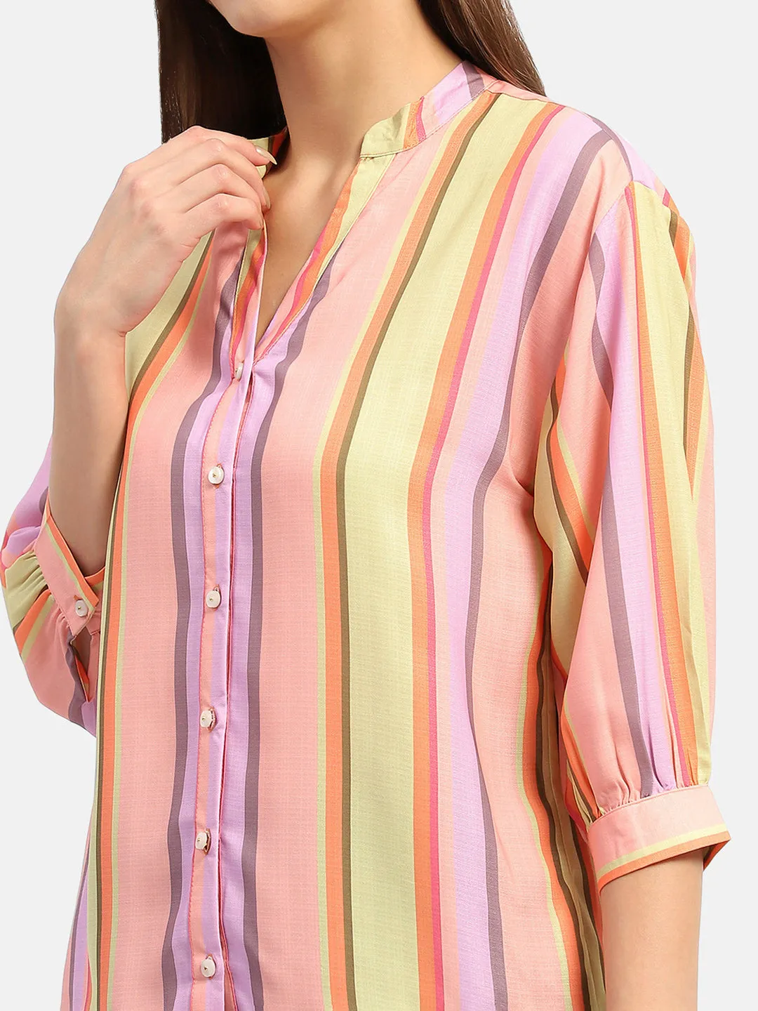 Madame Striped Orange Regular Top