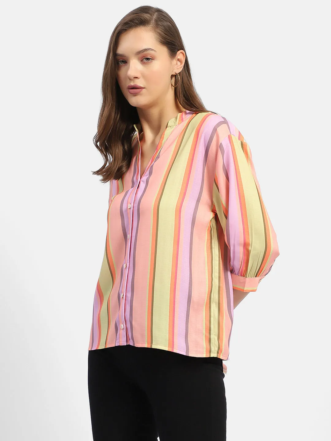 Madame Striped Orange Regular Top