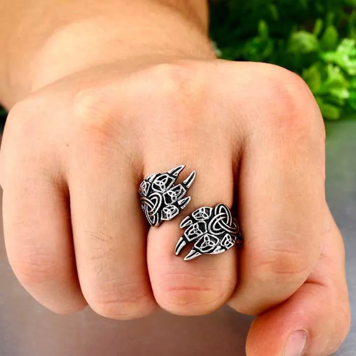 NEW ITEM - Stainless Steel Celtic Knot  Bear Claw Wrap
