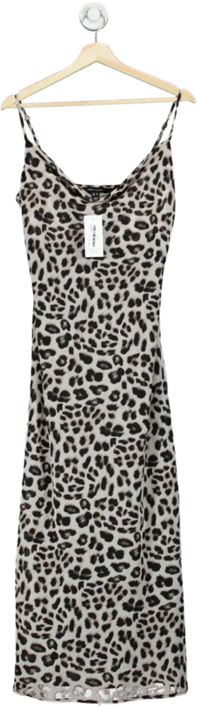New Look Leopard Print Cowl Neck Midi Dress UK 12