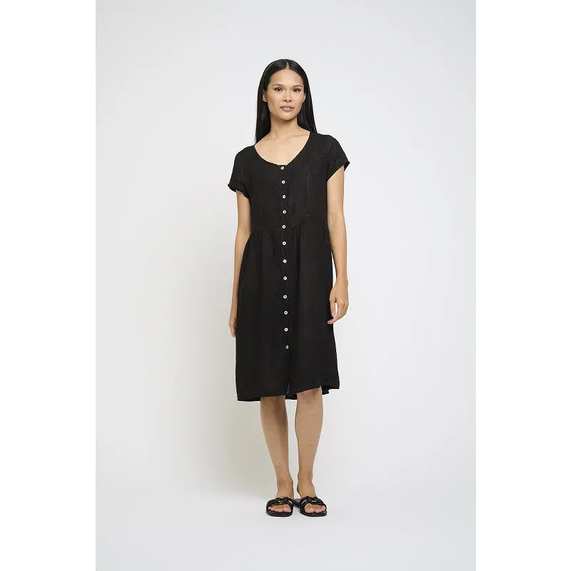 Pistache Short Sleeve Linen Dress
