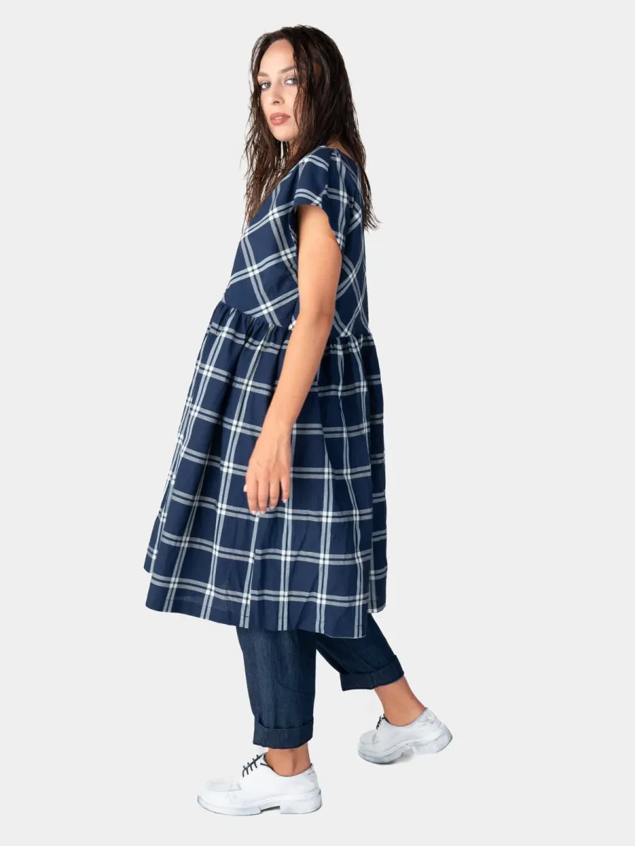 Plaid Short Sleeve Dress