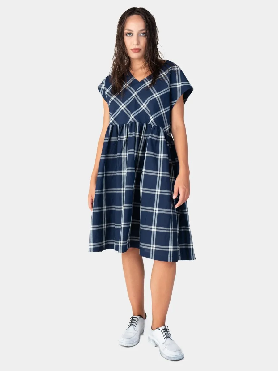 Plaid Short Sleeve Dress