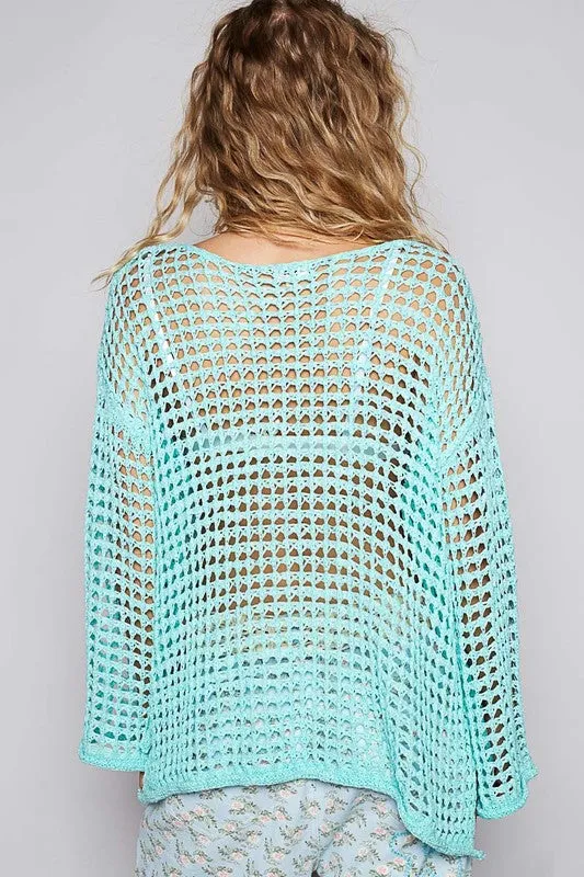 POL Perfectly Knit Top- Aqua Mint