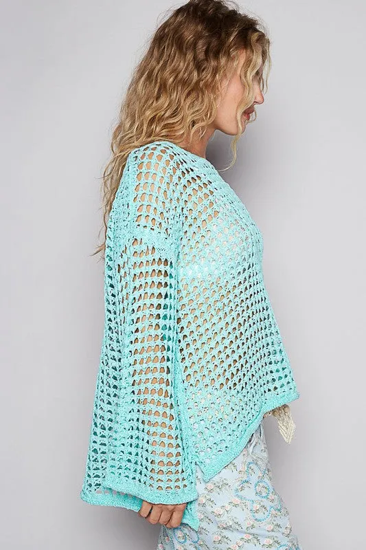 POL Perfectly Knit Top- Aqua Mint