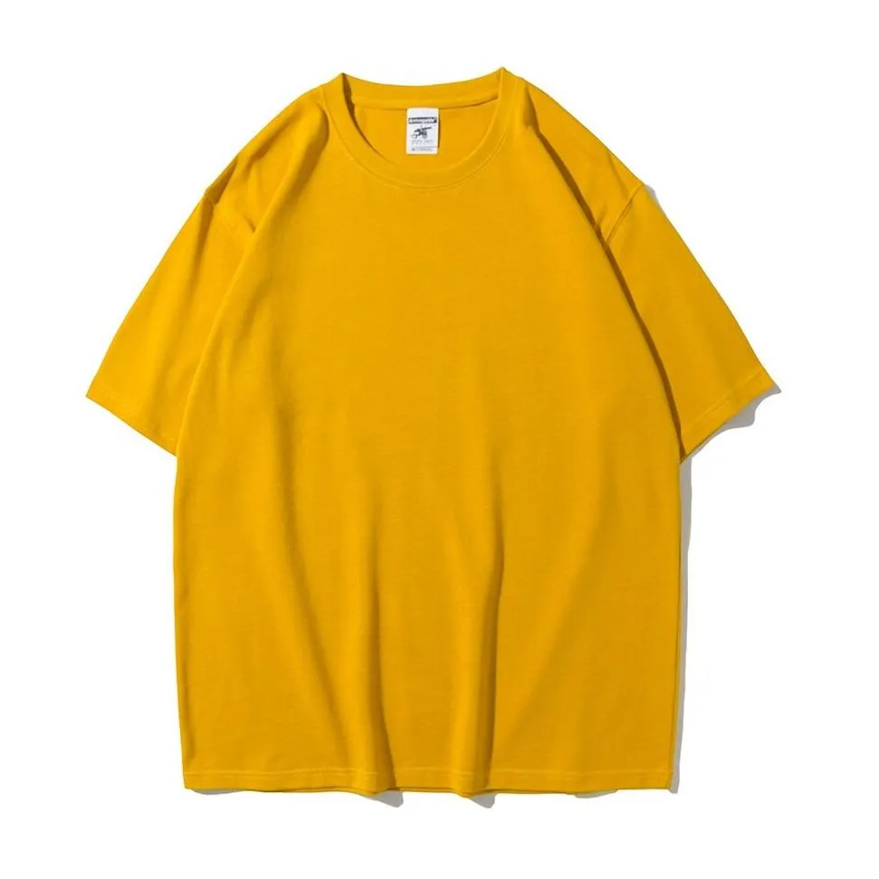 "ESSENTIAL" T-SHIRT BASIQUE UNI JAUNE MOUTARDE STREETWEAR - URB1™