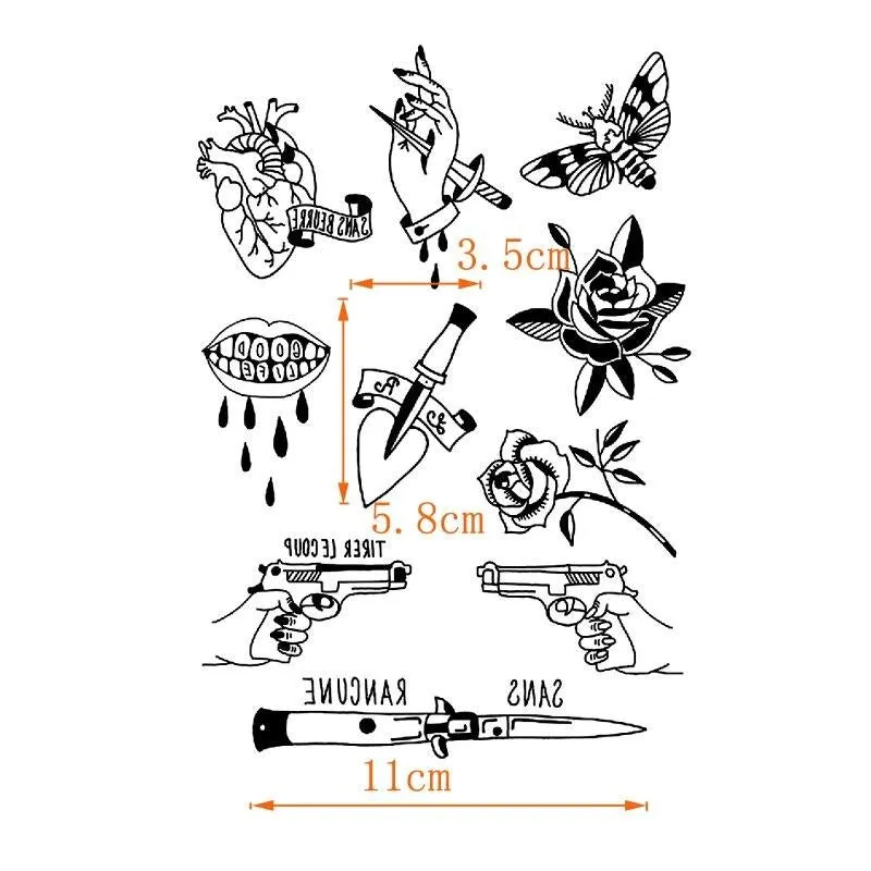 "INKED" Set de 10 Tatouages Éphémères - URB1™