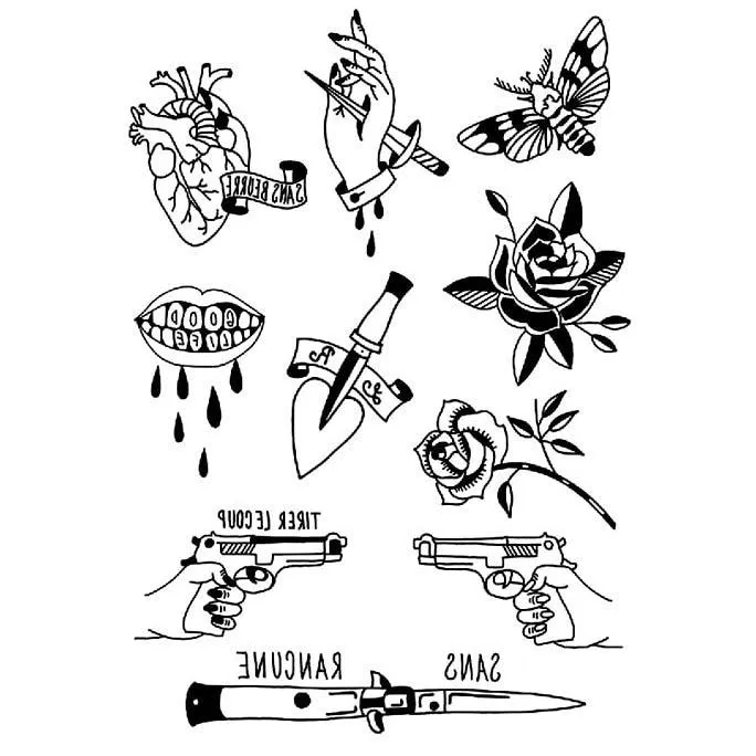 "INKED" Set de 10 Tatouages Éphémères - URB1™