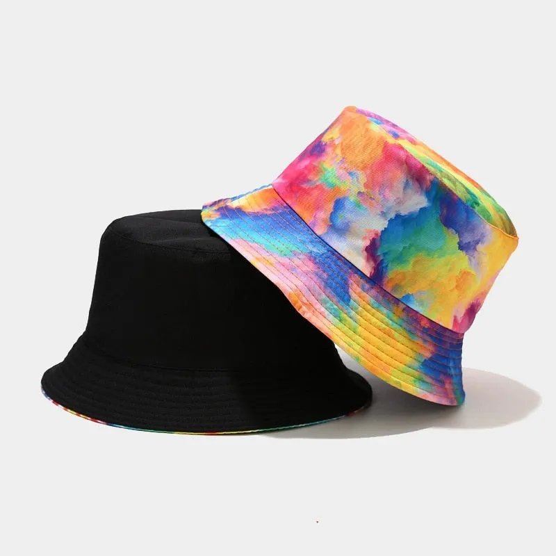 "TIE AND DYE" Chapeau Bob Imprimé Blanc Rose - URB1™