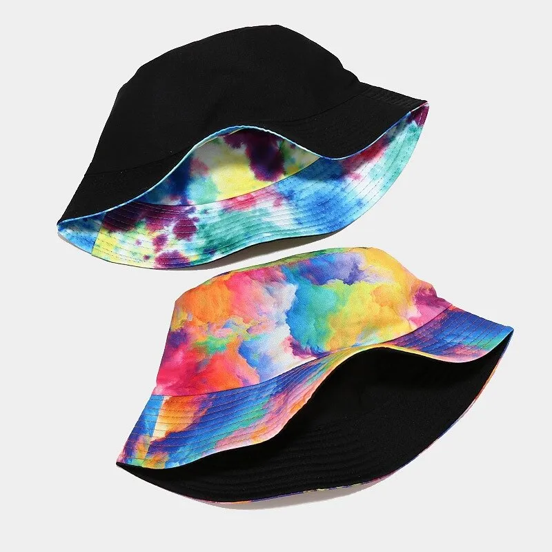 "TIE AND DYE" Chapeau Bob Imprimé Blanc Rose - URB1™