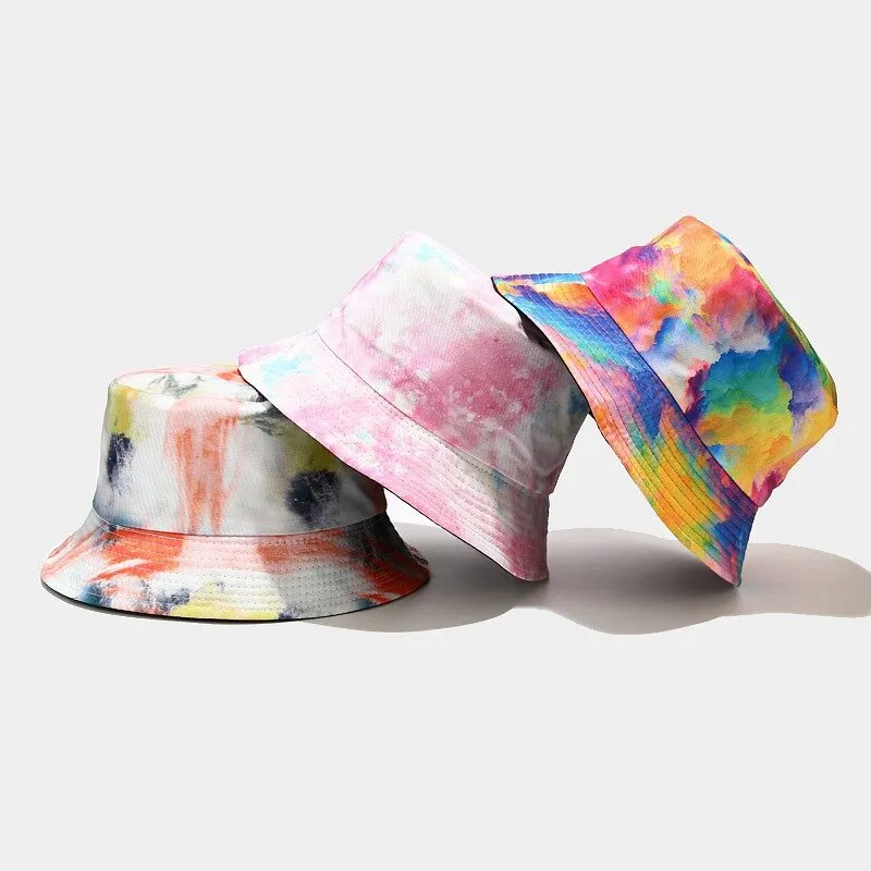 "TIE AND DYE" Chapeau Bob Imprimé Blanc Rose - URB1™