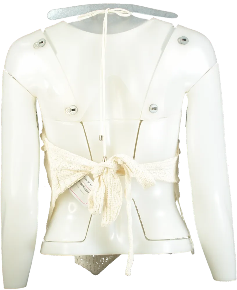 River Island Cream Poolside Halterneck Top UK XS