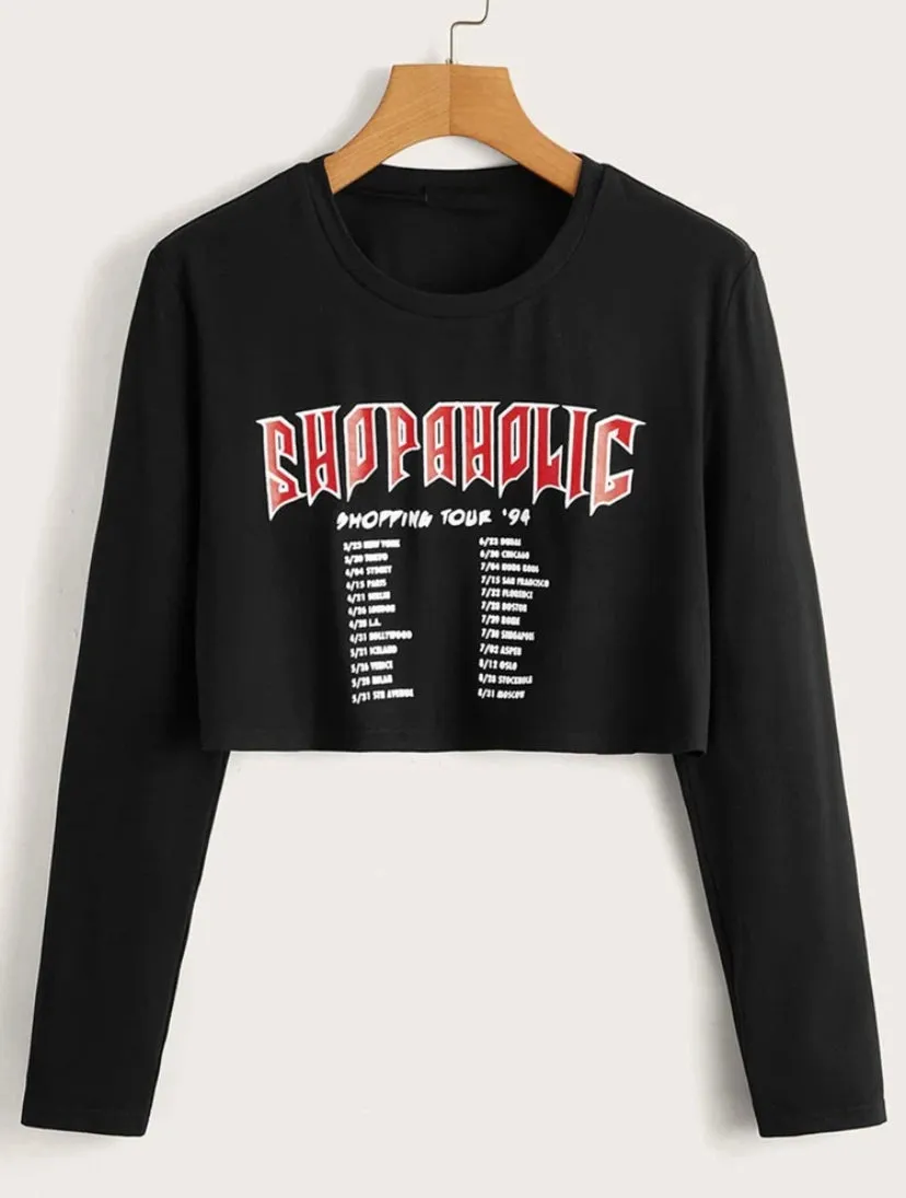 Shopaholic Cropped Tee